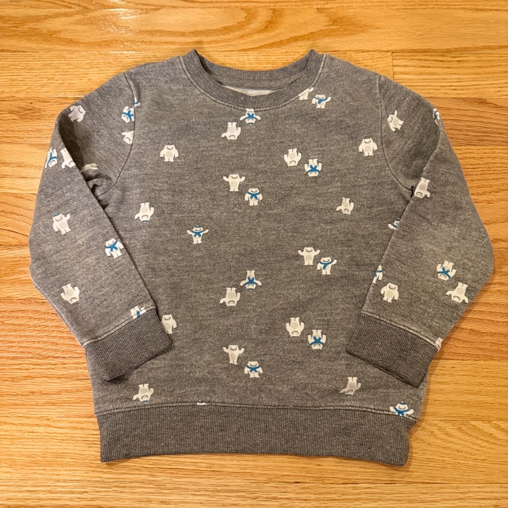Cat & Jack Gray Sweatshirt with Yeti Pattern